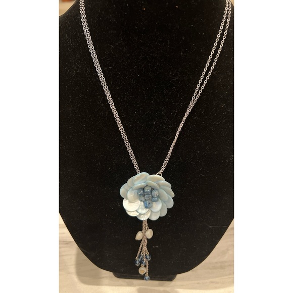 Silver Tone Floral Necklace - Picture 3 of 5